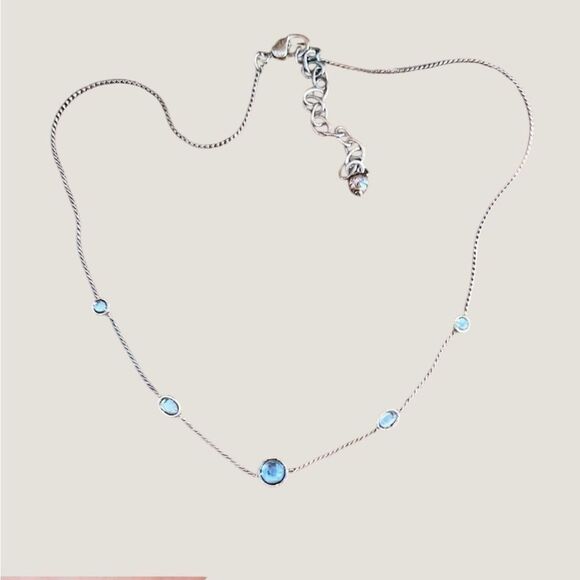 Vintage Dainty Blue Jewel Necklace - Picture 1 of 4
